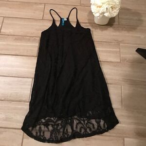 Pretty Black Lace Racerback Slight High Low Style